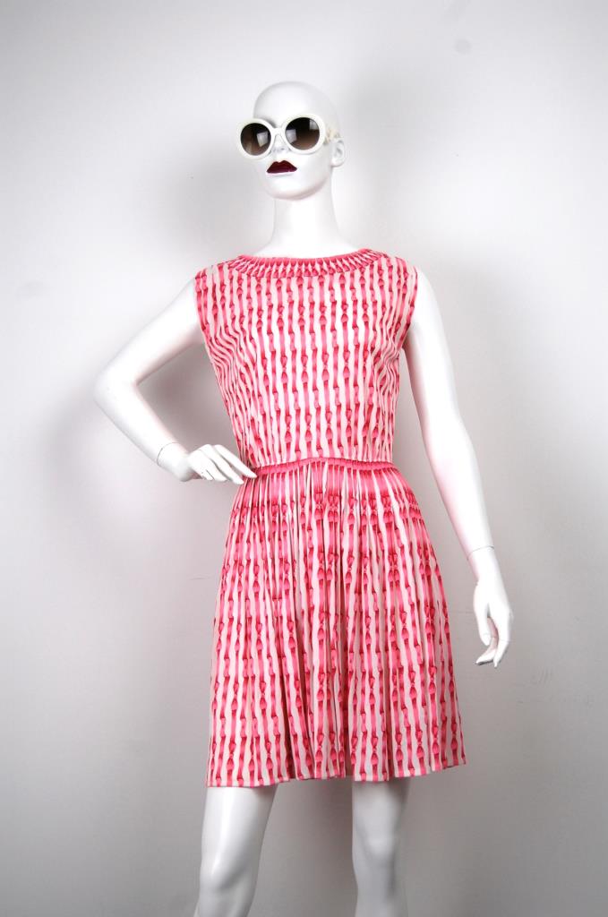 ADR001652 ピンク総柄ドレス