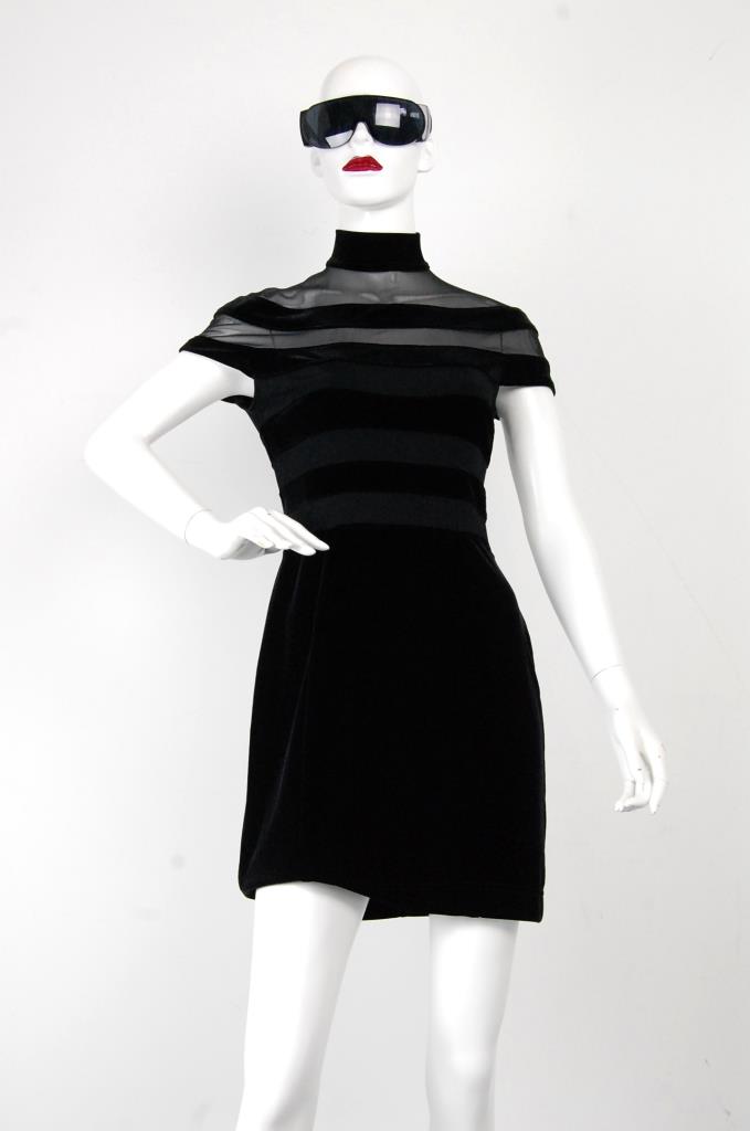 ADR001701 ブラックハイネックドレス