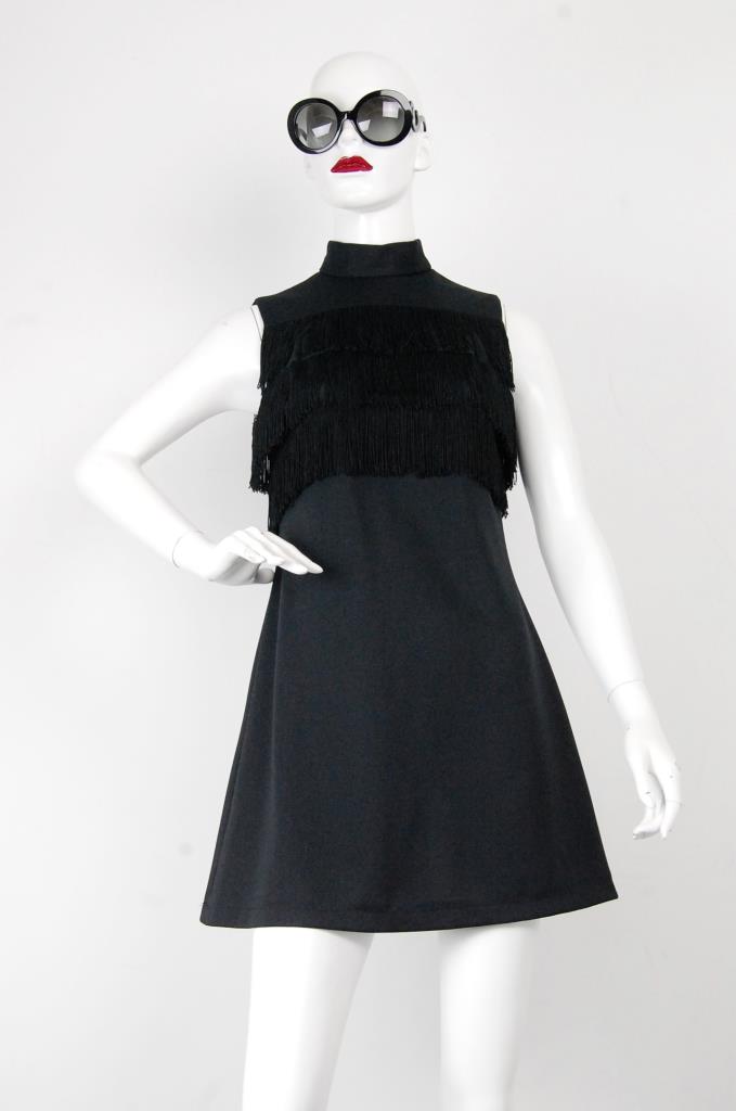 ADR001710 ブラックハイネックドレス